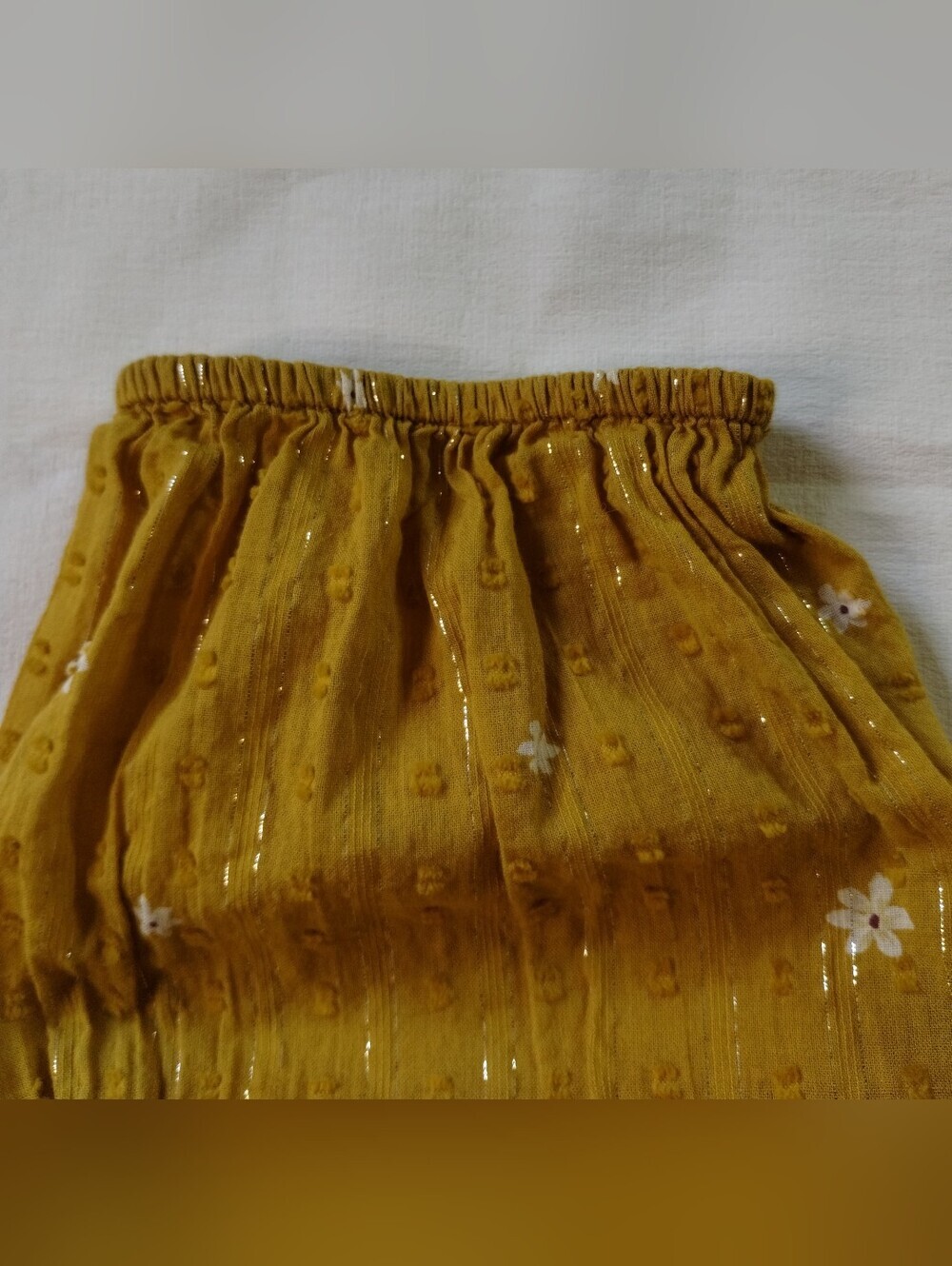 Style & Co. Mustard Floral Peasant Tunic with Tassel Tie - Picture 6 of 10
